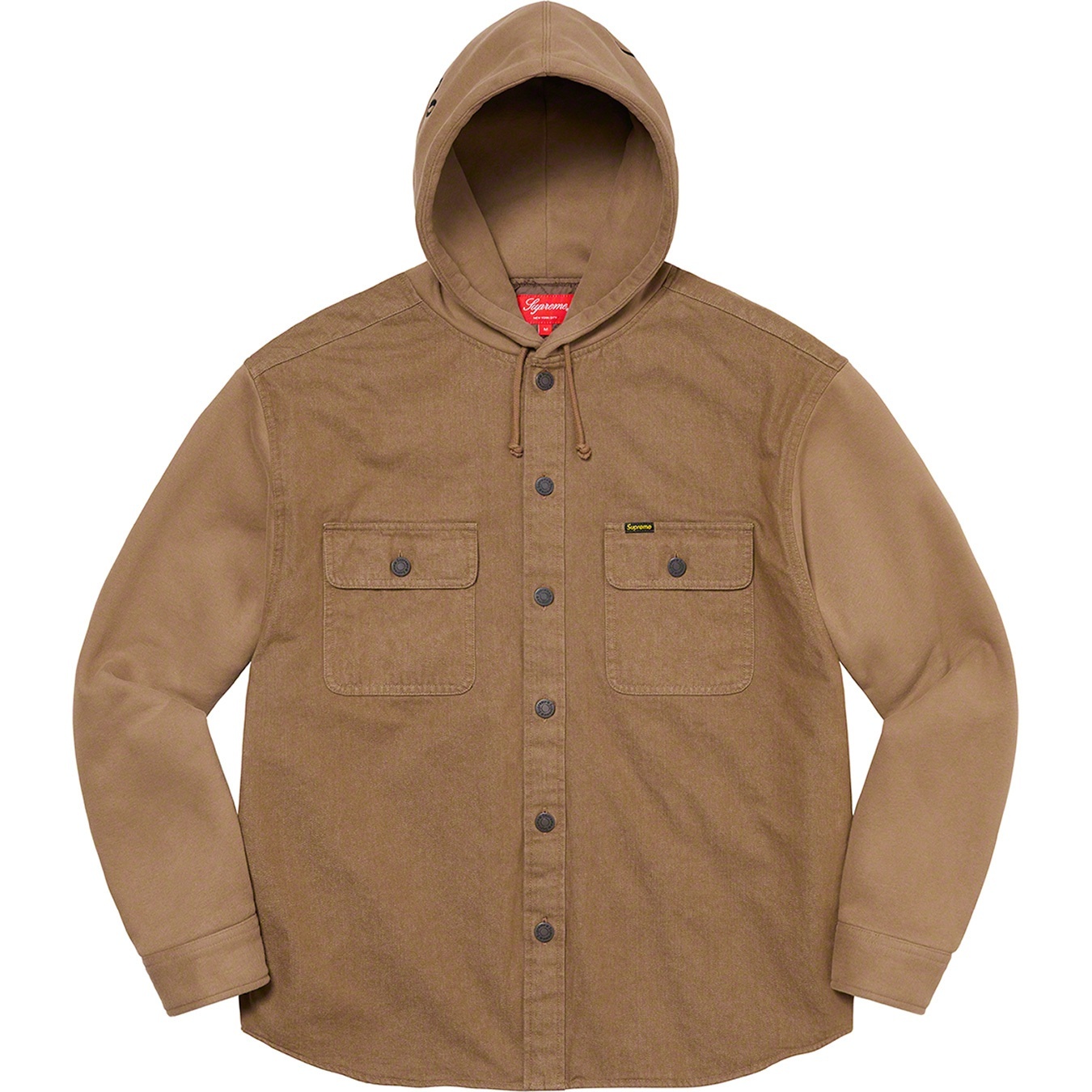 Fleece Hooded Denim Shirt view 5